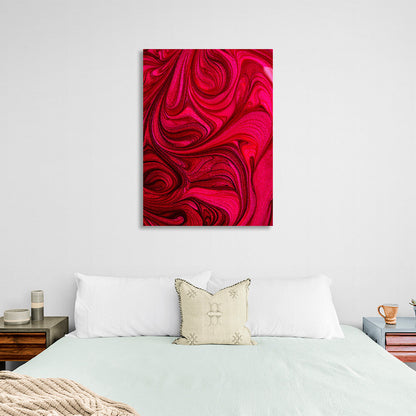 Abstraction in red pink and black Abstraction Canvas Wall Art Print