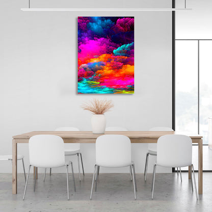 Abstract colored fireworks Canvas Wall Art Print