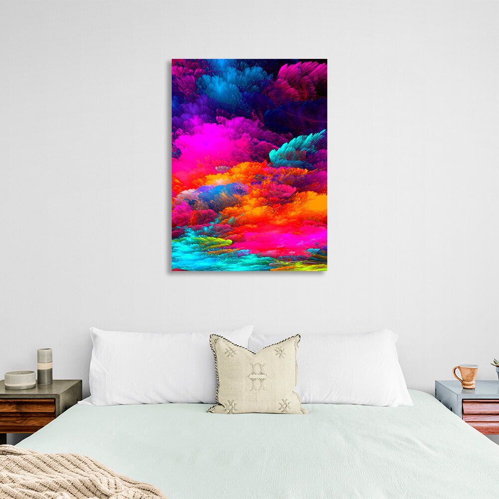 Abstract colored fireworks Canvas Wall Art Print