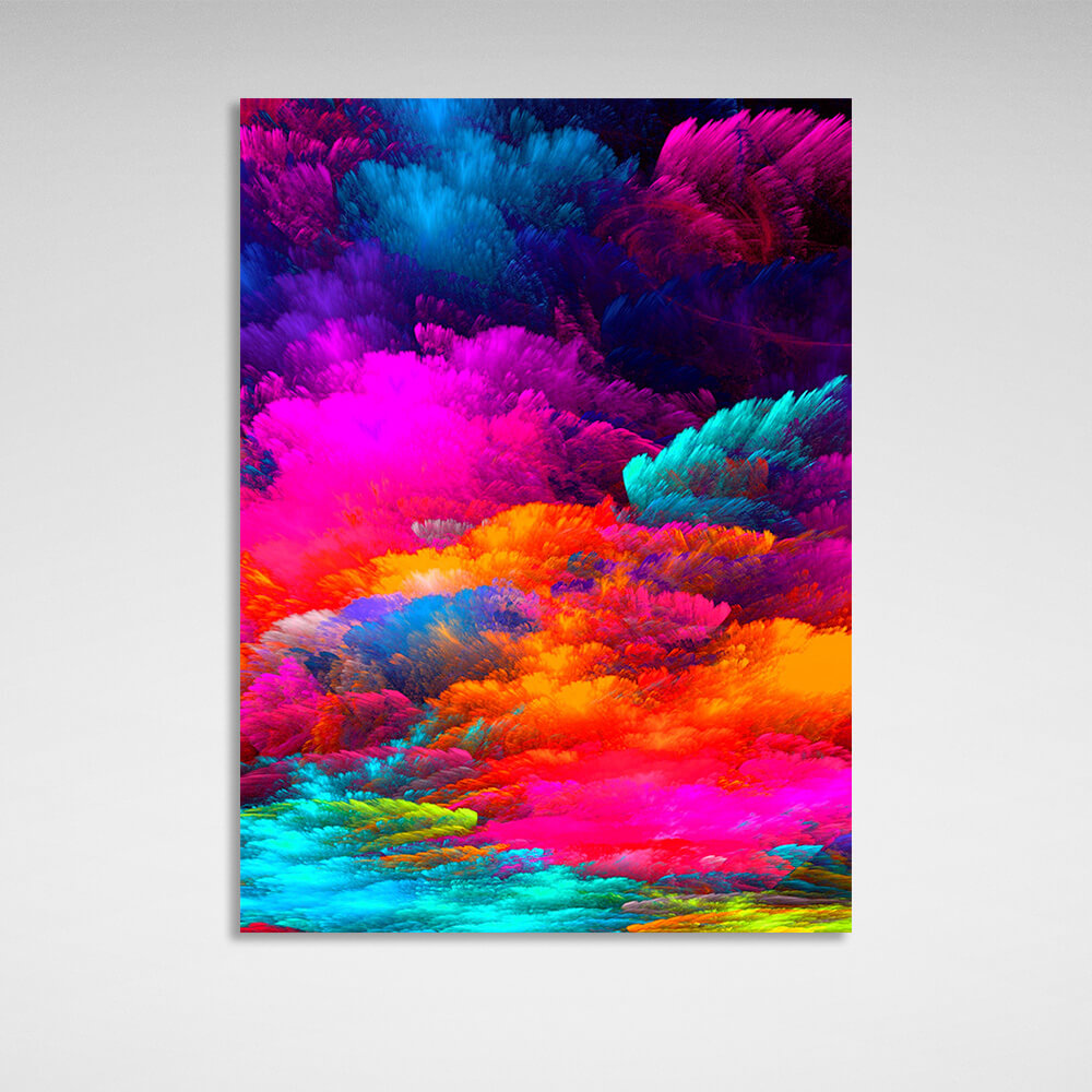 Abstract colored fireworks Canvas Wall Art Print