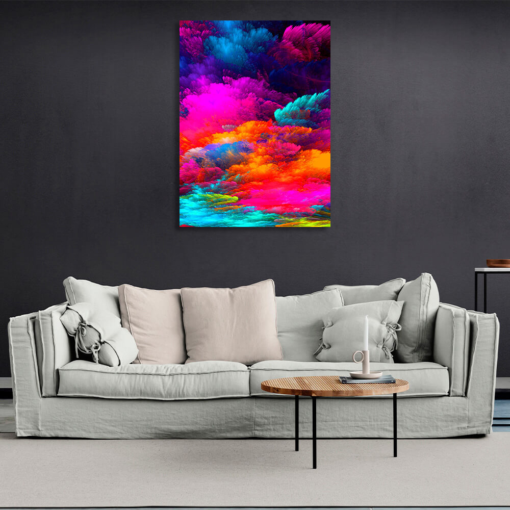 Abstract colored fireworks Canvas Wall Art Print