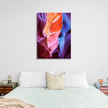 Abstraction blue-violet orange and yellow color Abstraction Canvas Wall Art Print