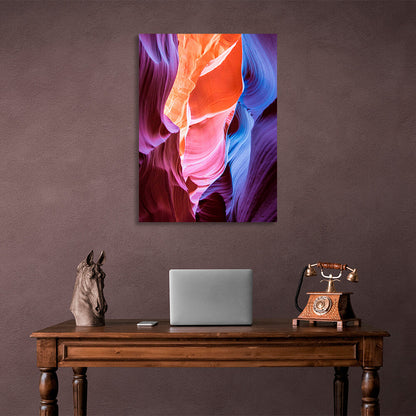 Abstraction blue-violet orange and yellow color Abstraction Canvas Wall Art Print