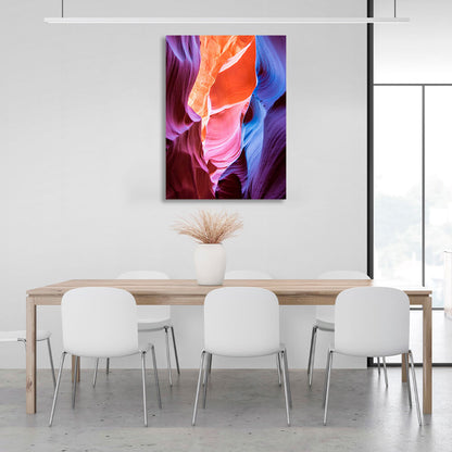 Abstraction blue-violet orange and yellow color Abstraction Canvas Wall Art Print