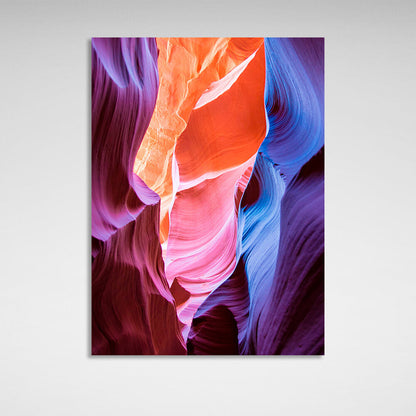 Abstraction blue-violet orange and yellow color Abstraction Canvas Wall Art Print