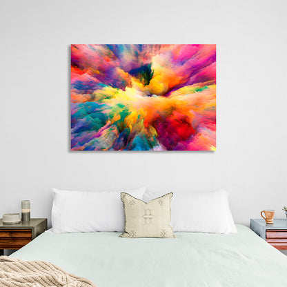 Abstraction rainbow clouds Abstraction Canvas Wall Art Print