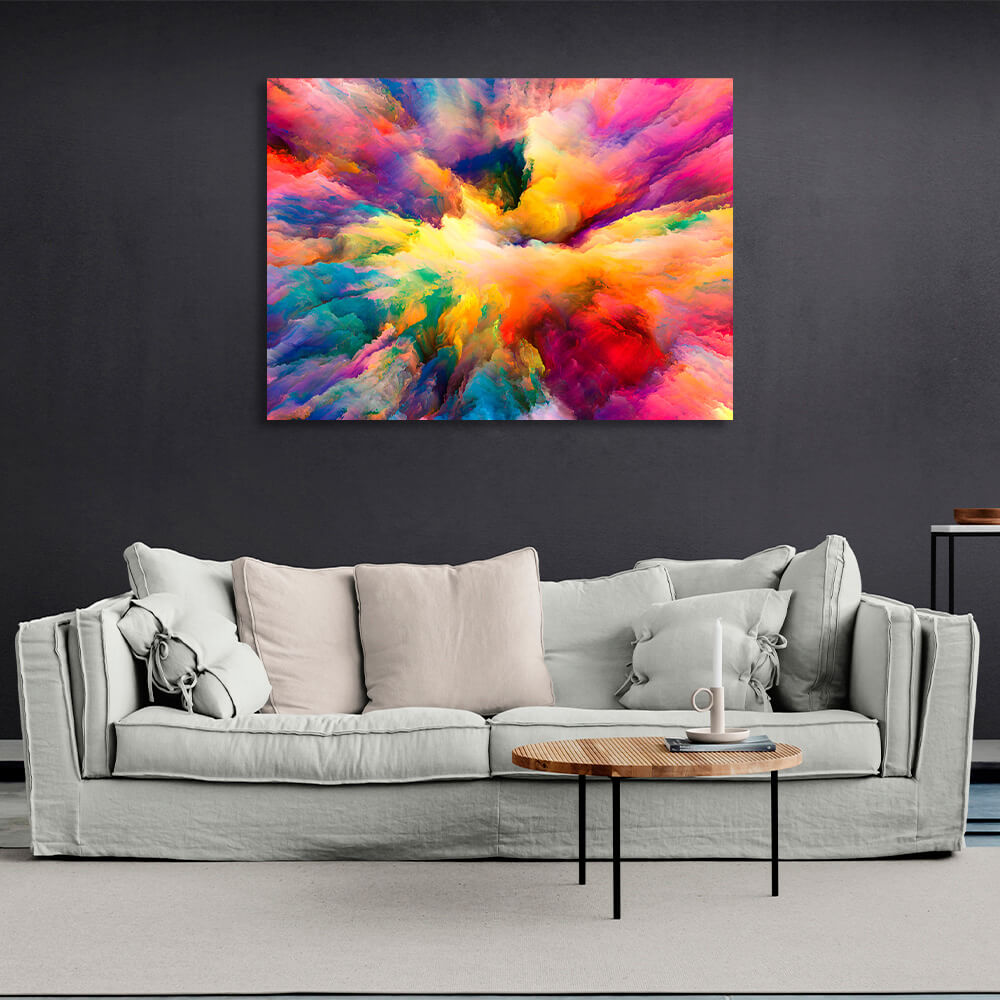 Abstraction rainbow clouds Abstraction Canvas Wall Art Print