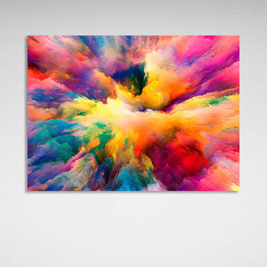 Abstraction rainbow clouds Abstraction Canvas Wall Art Print