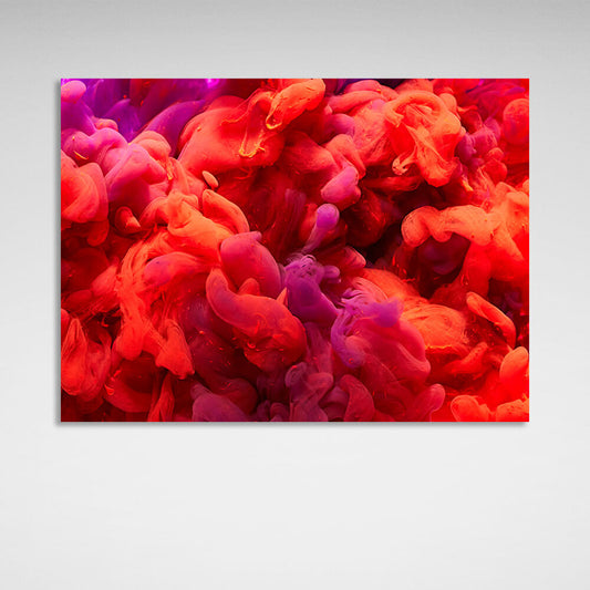 Red and purple smoke Canvas Wall Art Print