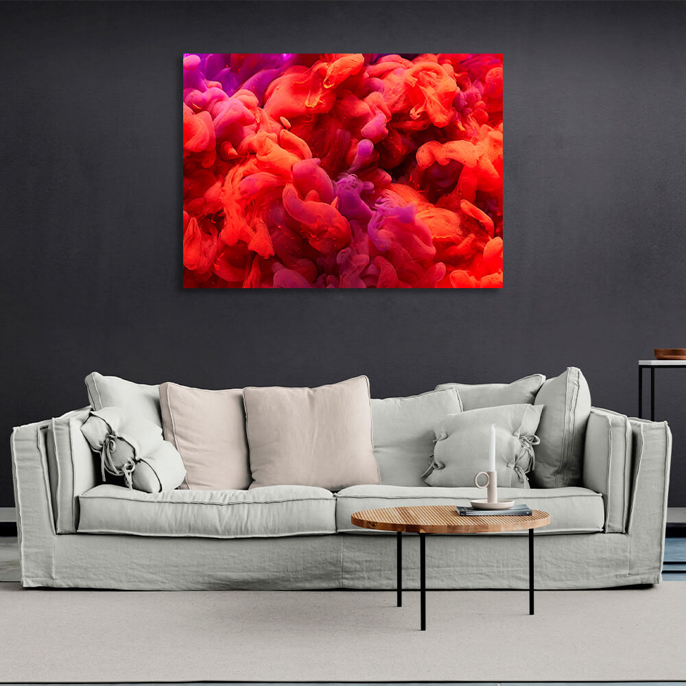 Red and purple smoke Canvas Wall Art Print