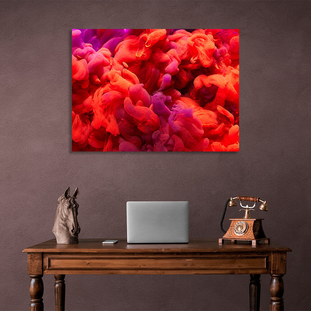 Red and purple smoke Canvas Wall Art Print