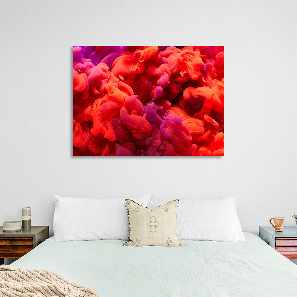 Red and purple smoke Canvas Wall Art Print