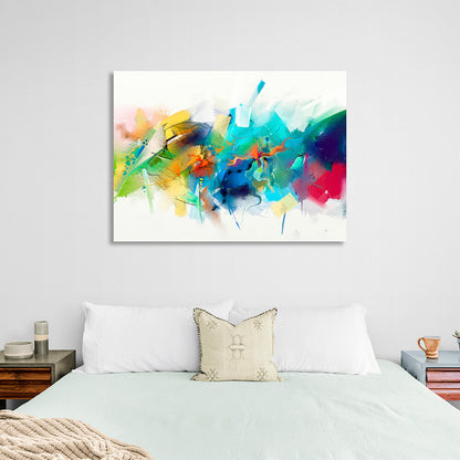 Abstraction rainbow colors on a white background Abstraction Canvas Wall Art Print