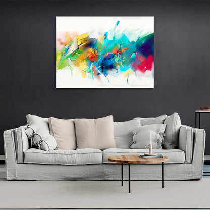 Abstraction rainbow colors on a white background Abstraction Canvas Wall Art Print