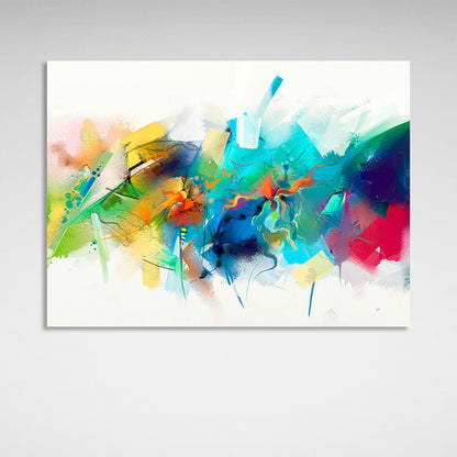 Abstraction rainbow colors on a white background Abstraction Canvas Wall Art Print