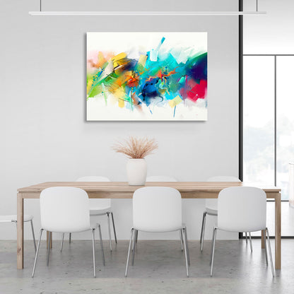 Abstraction rainbow colors on a white background Abstraction Canvas Wall Art Print