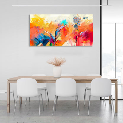 Abstraction red blue yellow Abstraction Canvas Wall Art Print