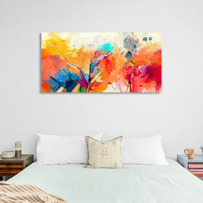 Abstraction red blue yellow Abstraction Canvas Wall Art Print