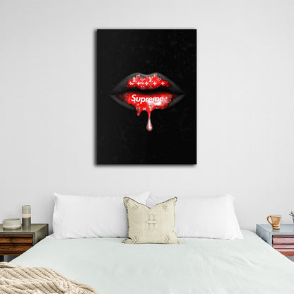 Supreme lips Canvas Wall Art Print