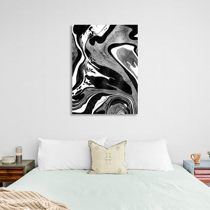 Abstraction black, white and gray Abstraction Canvas Wall Art Print