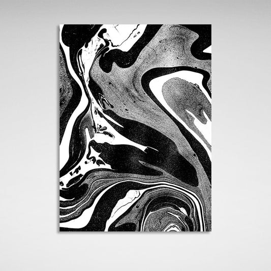 Abstraction black, white and gray Abstraction Canvas Wall Art Print