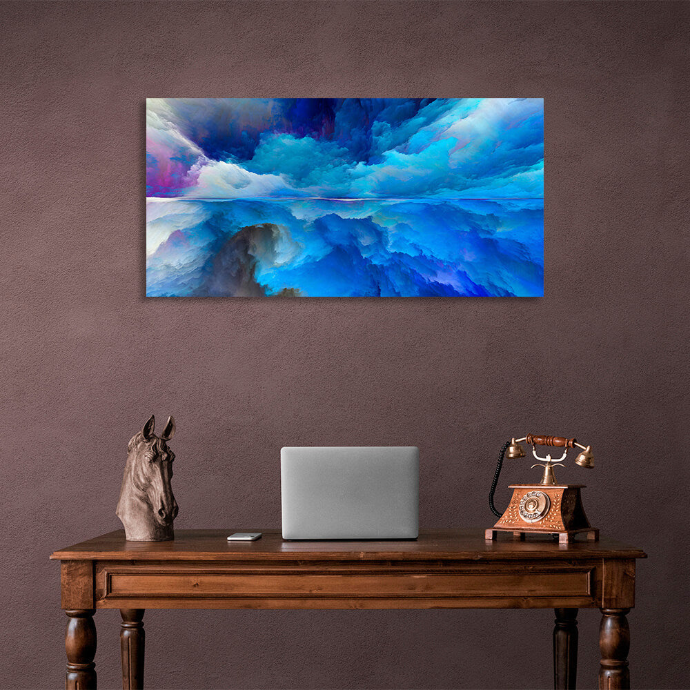 Abstraction in shades of blue Abstraction Canvas Wall Art Print