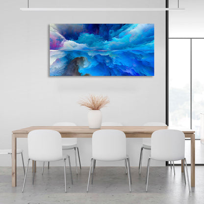 Abstraction in shades of blue Abstraction Canvas Wall Art Print