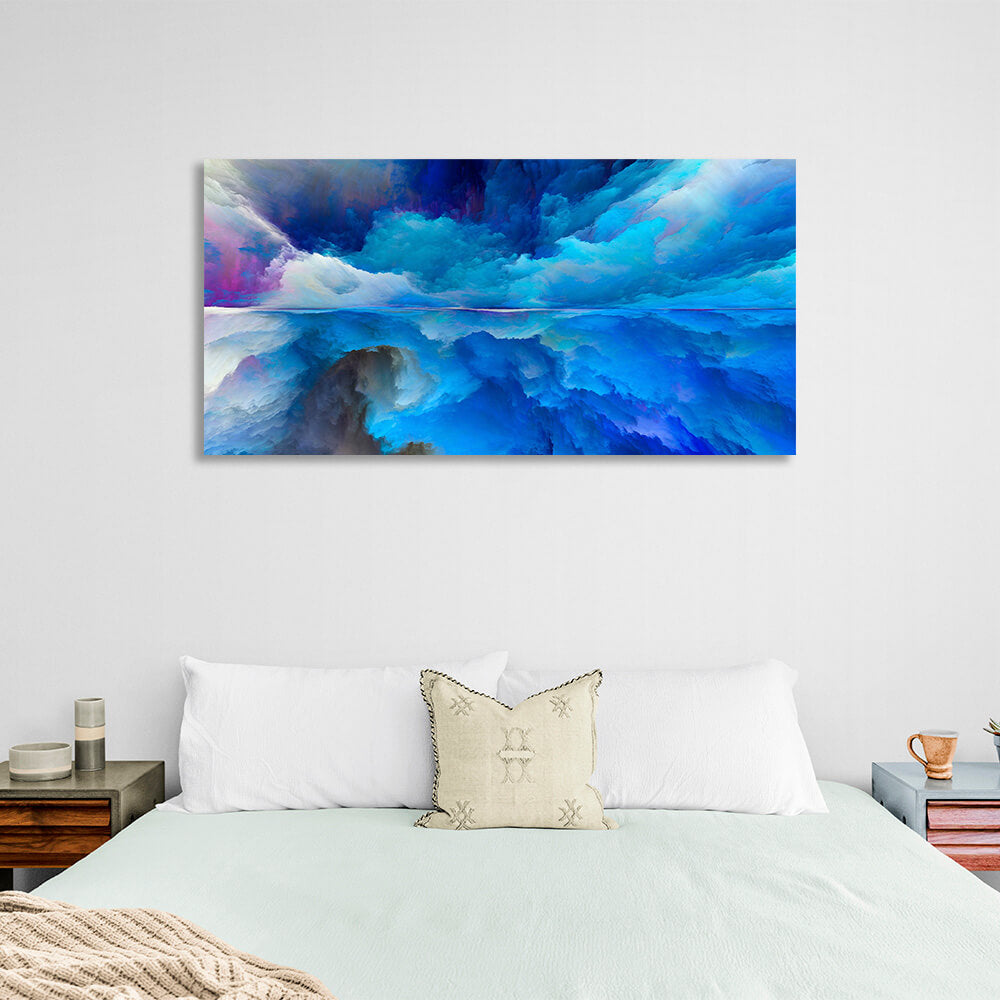 Abstraction in shades of blue Abstraction Canvas Wall Art Print