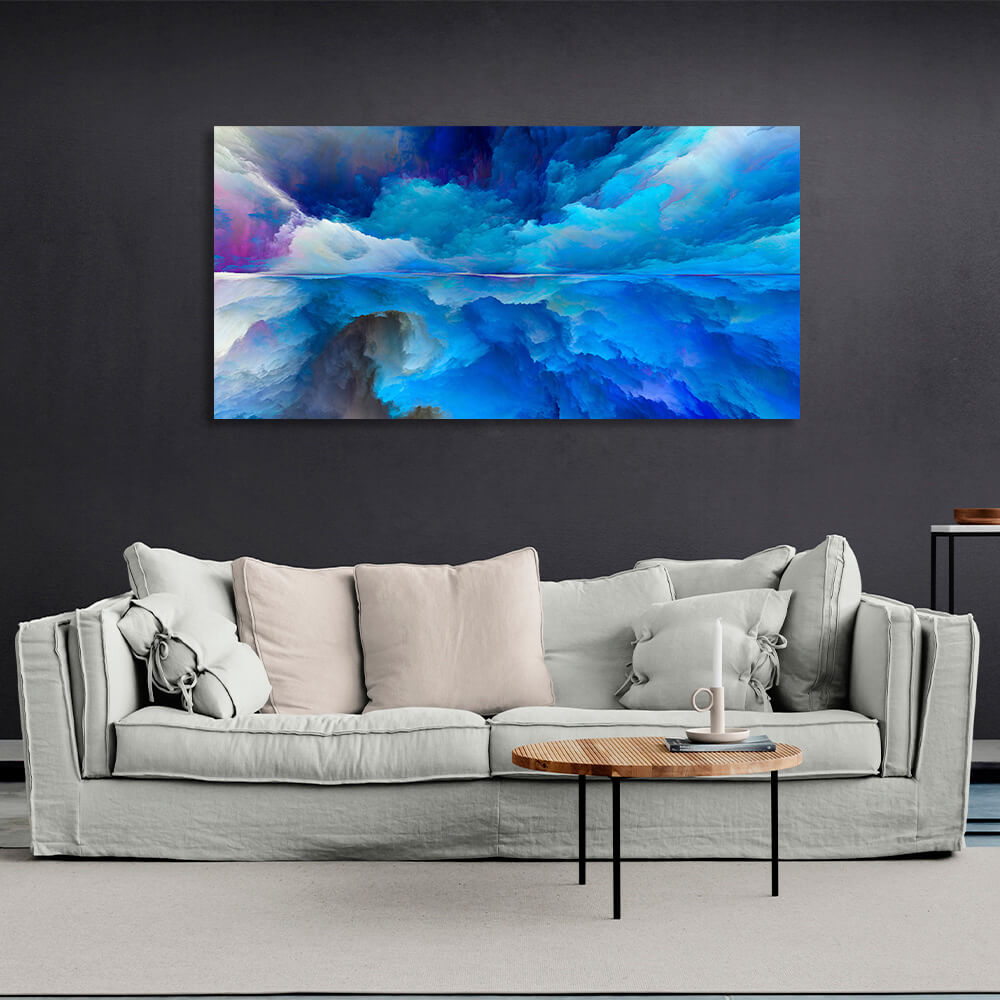 Abstraction in shades of blue Abstraction Canvas Wall Art Print