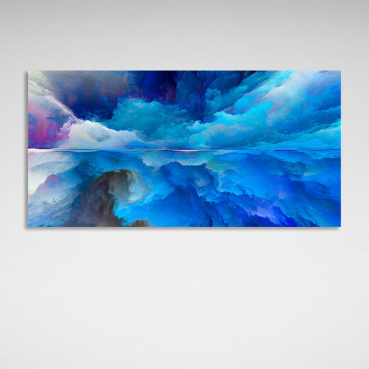 Abstraction in shades of blue Abstraction Canvas Wall Art Print