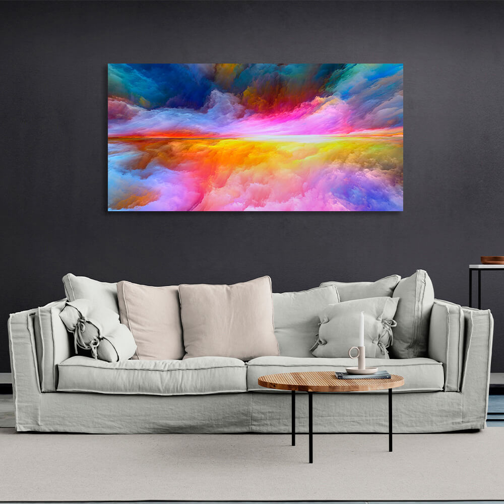 Abstraction in shades of pink and blue Abstraction Canvas Wall Art Print