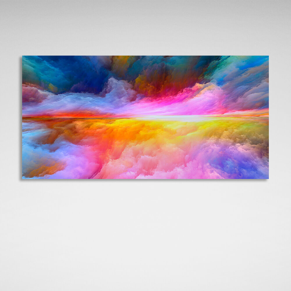 Abstraction in shades of pink and blue Abstraction Canvas Wall Art Print