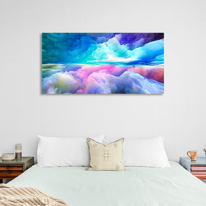 Abstraction in blue purple and pink Abstraction Canvas Wall Art Print