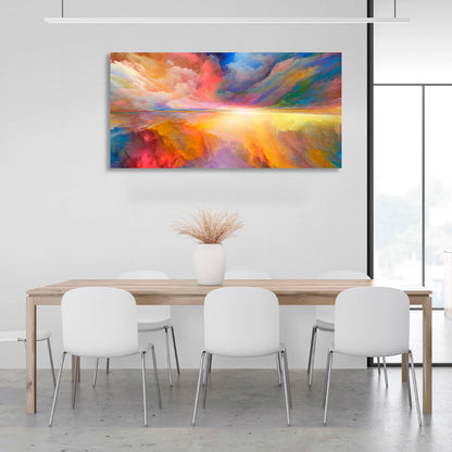 Abstraction with center yellow Abstraction Canvas Wall Art Print