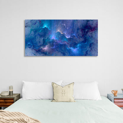 Abstraction in blue and cyan Abstraction Canvas Wall Art Print