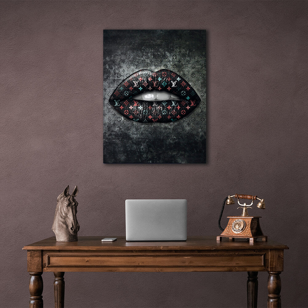 Lips LV color Canvas Wall Art Print