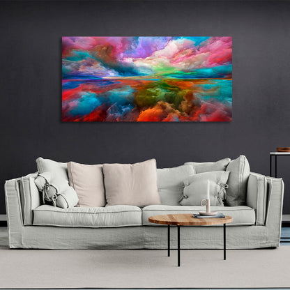 Abstraction in bright rainbow colors Abstraction Canvas Wall Art Print