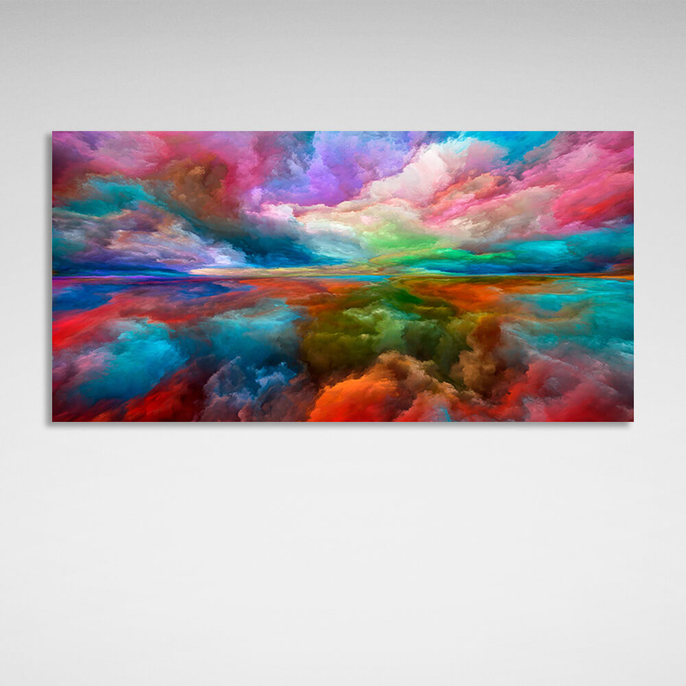 Abstraction in bright rainbow colors Abstraction Canvas Wall Art Print