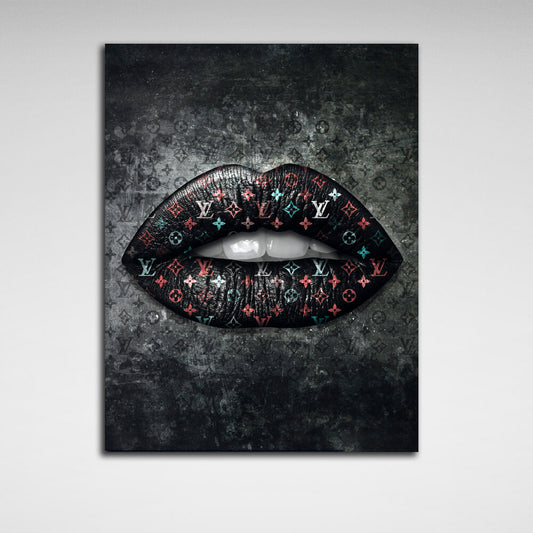 Lips LV color Canvas Wall Art Print