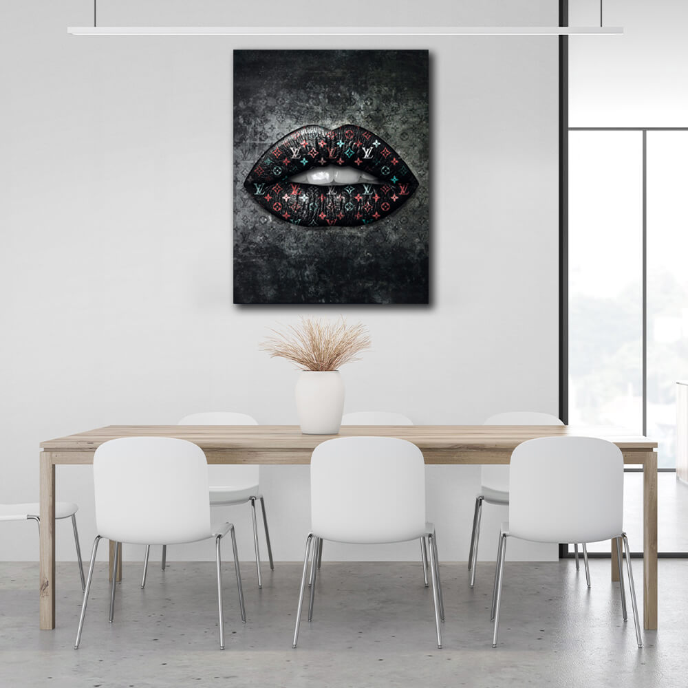 Lips LV color Canvas Wall Art Print