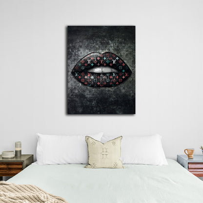 Lips LV color Canvas Wall Art Print