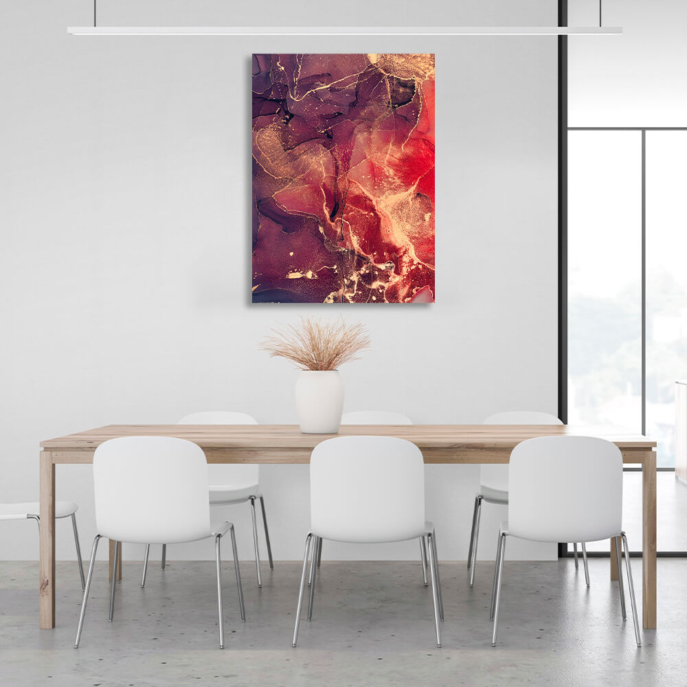 Dark purple abstract with red hues Abstraction Canvas Wall Art Print