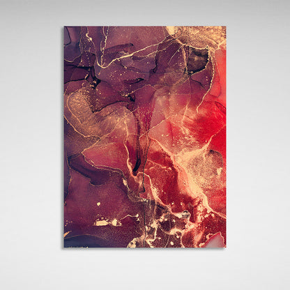 Dark purple abstract with red hues Abstraction Canvas Wall Art Print