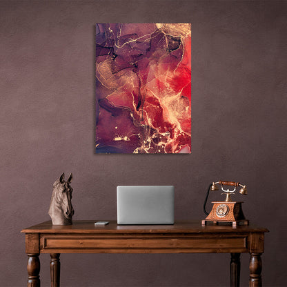 Dark purple abstract with red hues Abstraction Canvas Wall Art Print