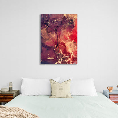 Dark purple abstract with red hues Abstraction Canvas Wall Art Print