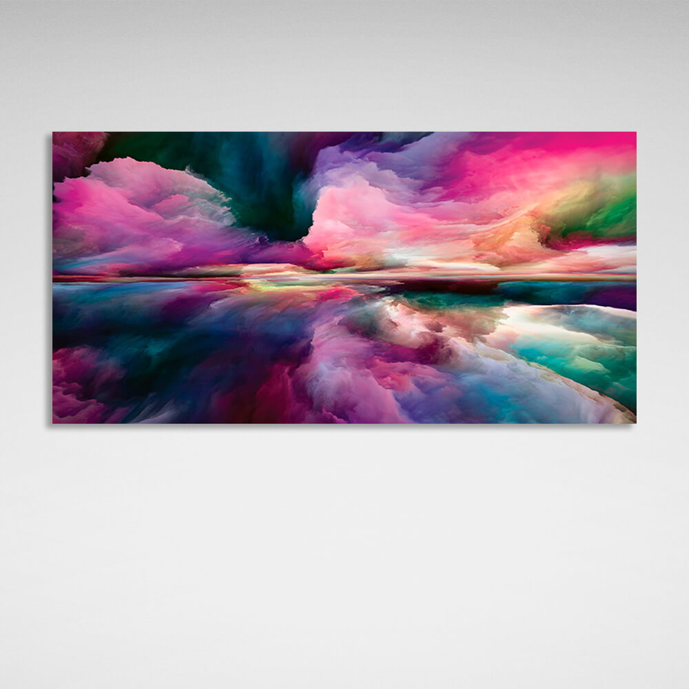 Abstraction in smoky pink and blue Abstraction Canvas Wall Art Print