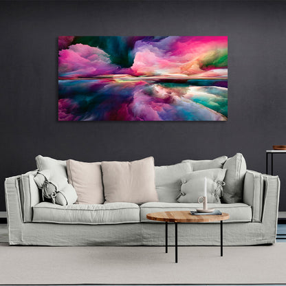 Abstraction in smoky pink and blue Abstraction Canvas Wall Art Print