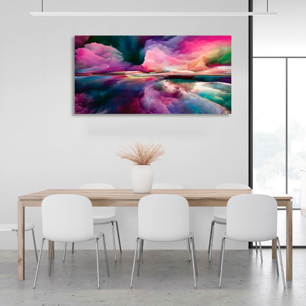 Abstraction in smoky pink and blue Abstraction Canvas Wall Art Print