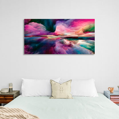 Abstraction in smoky pink and blue Abstraction Canvas Wall Art Print