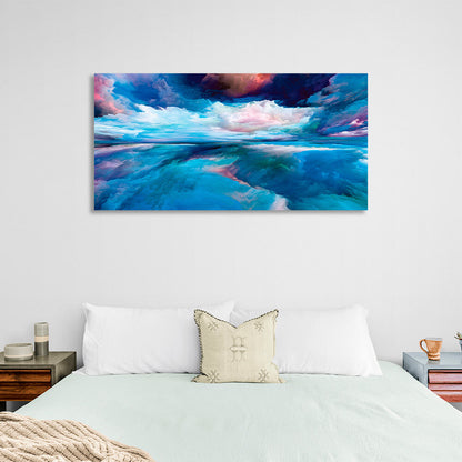 Abstraction in shades of blue Abstraction Canvas Wall Art Print